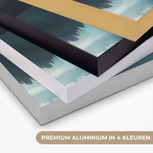 Bossen - Meer - Kano - Oranje Textielframe zwart klein -USP_kleurenNL