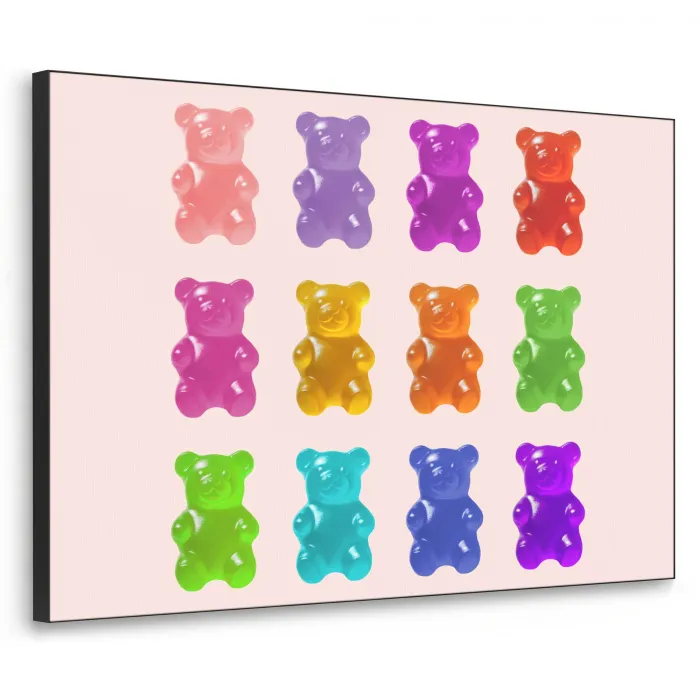 Beer - Kleurrijk - Snoep Textielframe - compleet frame klein -3d