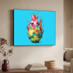 Drakenfruit - Blauw - Levendig Textielframe - compleet frame klein -sfeer3