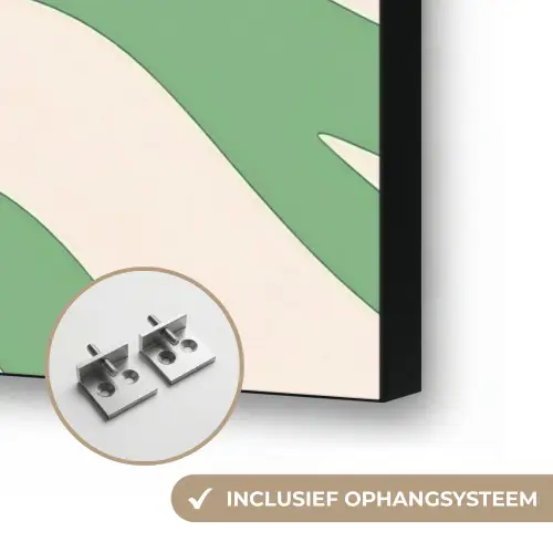 Zebrapatroon - Groen - Retro Textielframe zwart klein -USP_ophangsysteemNL