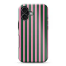 Verticale strepen - Groen - Roze Toughcase MagSafe Apple iPhone 17 klein 1017 -3d