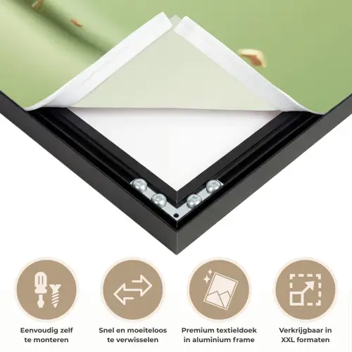 Pistache - Taart - Noten - Eten Textielframe zwart klein -USP_closeupNL