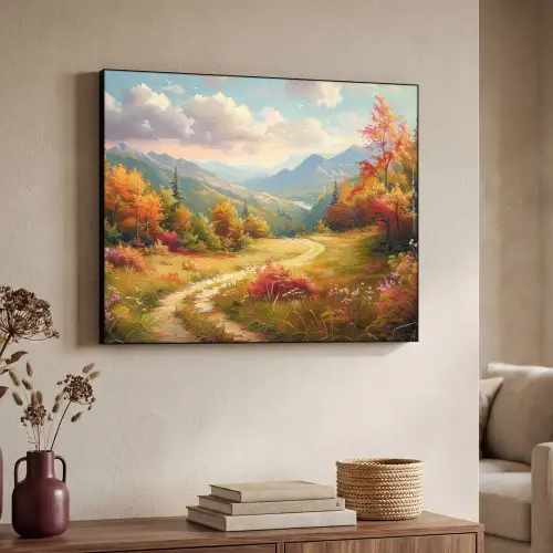 Landschap - Illustratie - Natuur Textielframe - compleet frame klein -sfeer3