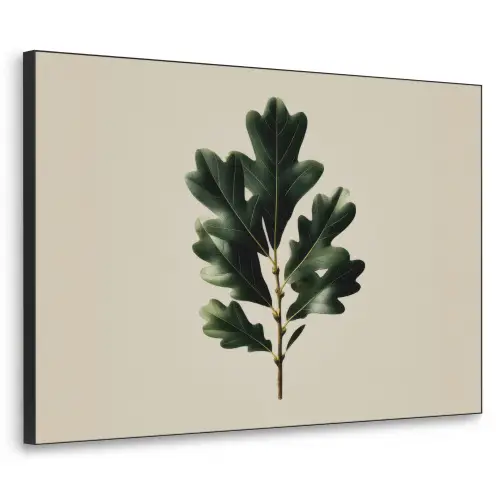 Eikenbladeren - Beige - Groen - Golvende randen Textielframe - compleet frame klein -3d