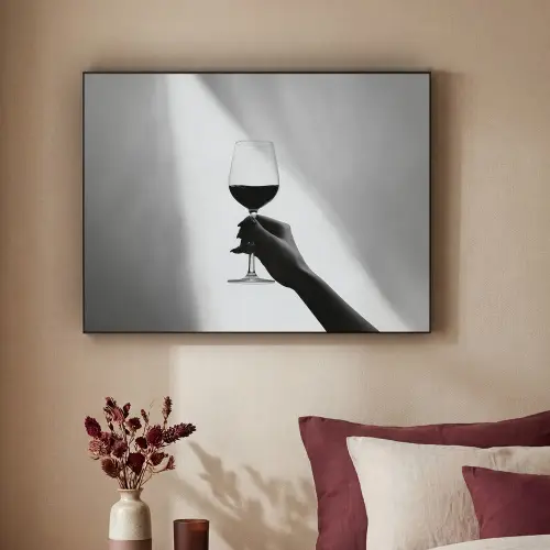 Lichtinval - Wijn - Rood - Glas Textielframe - compleet frame klein -sfeer1