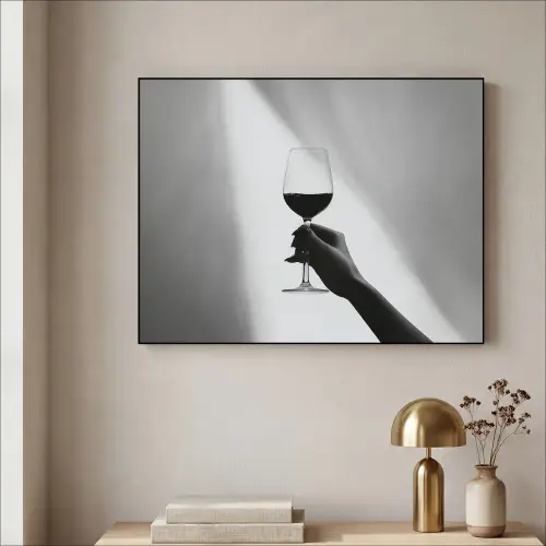 Lichtinval - Wijn - Rood - Glas Textielframe - compleet frame klein -sfeer2