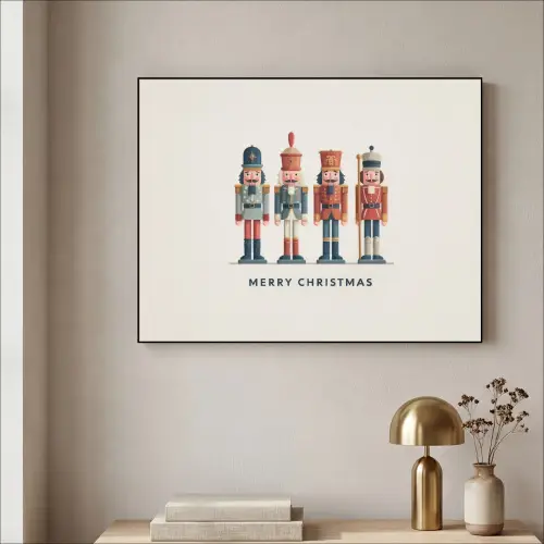 Notenkrakers - Minimalistisch - Kerst - Beige Textielframe zwart klein -sfeer2