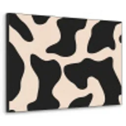 Vlekkenpatroon - Koe - Beige Textielframe zwart klein -3d