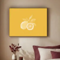 Citroenen - Illustratie - Minimalistisch - Geel Textielframe zwart klein -sfeer1