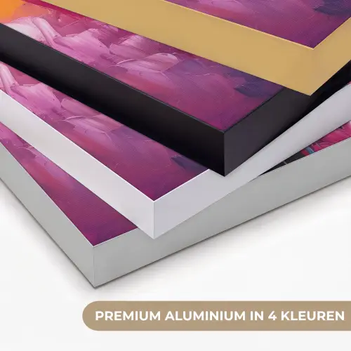 Felle bloemen - Dynamisch - Levendig Textielframe zwart klein -USP_kleurenNL