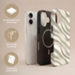 Diagonaal - Golven - Crème Toughcase MagSafe Apple iPhone 17 klein 1017 -USP_Lagen_NL