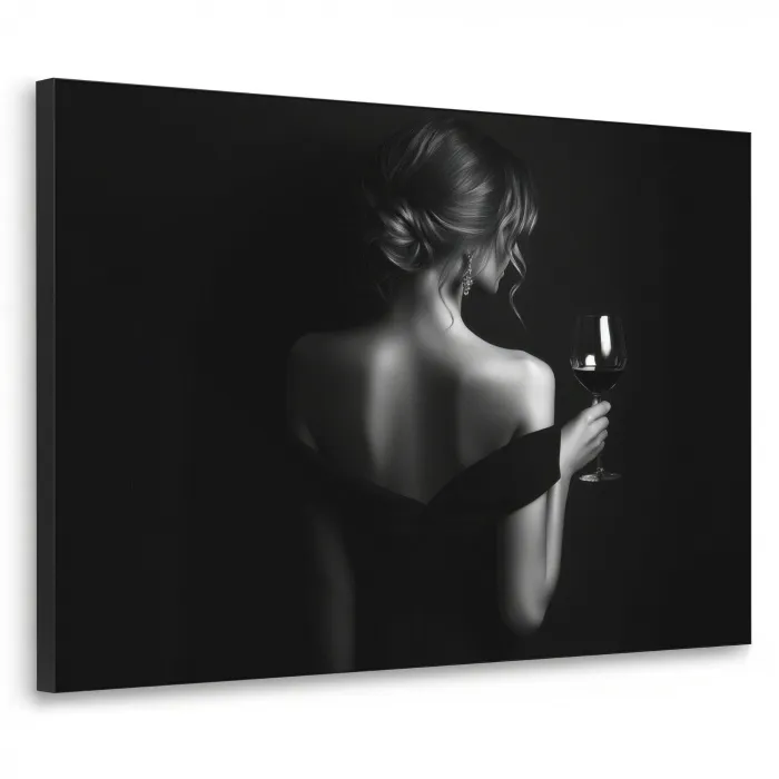 Vrouw - Wijn - Jurk Textielframe - compleet frame klein -3d