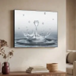 Abstract - Modern - Water - Hart Textielframe - compleet frame klein -sfeer3