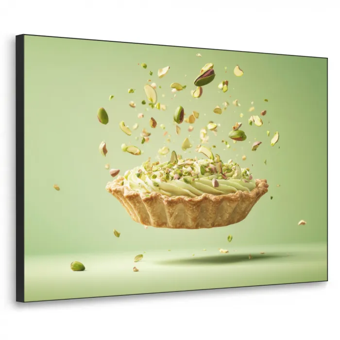 Pistache - Taart - Noten - Eten Textielframe - compleet frame klein -3d