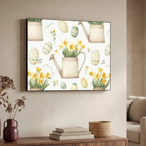 Gieter - Bloemen - Eieren Textielframe - compleet frame klein -sfeer3
