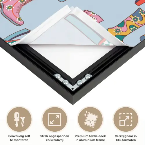 Laarzen - Patroon - Disco Textielframe zwart klein 947 -USP_feed_closeupNL