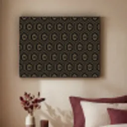 Bloemen - Goud - Hexagon Textielframe zwart klein 947 -sfeer1