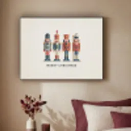 Notenkrakers - Minimalistisch - Kerst - Beige Textielframe - compleet frame klein -sfeer1