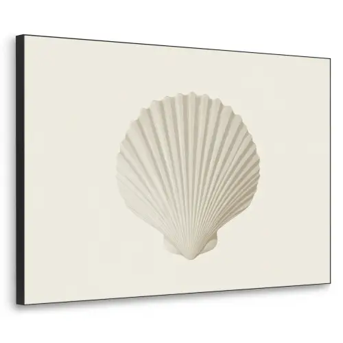 Schelp - Minimalistisch - Wit Textielframe zwart klein -3d
