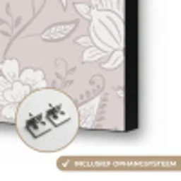 Bloemen - Getekend - Lavendel Textielframe zwart klein 947 -USP_ophangsysteemNL