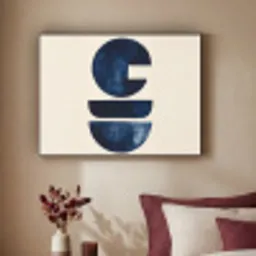 Vormen - Blauw - Abstract Textielframe - compleet frame klein -sfeer1
