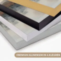 Abstract - Modern - Beige - Aesthetic - Goud Textielframe zwart klein -USP_kleurenNL