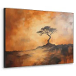 Boom - Landschap - Oranje Textielframe - compleet frame klein -3d