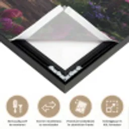 Doorkijk - Rozenboog - Uitzicht - Landschap - Bloemen Textielframe zwart klein -USP_closeupNL