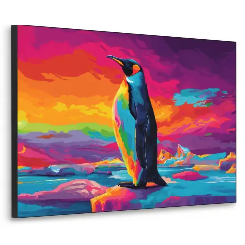Ijsschots - Pinguïn - Abstract - Lucht Textielframe - compleet frame klein -3d