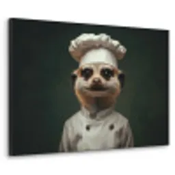 Dier - Kok - Stokstaartje Textielframe zwart klein -3d