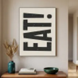 Eten - zwart - Japandi - Wit Textielframe - compleet frame klein -sfeer1
