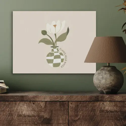 Bloem - Wit - Vaas - Quote PET vilt klein -sfeer2