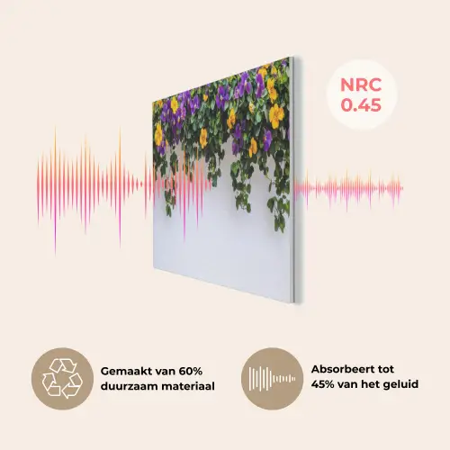 Bloemen - Muur - Geel - Paars PET vilt middel -USP_NL