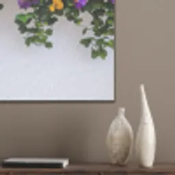 Bloemen - Muur - Geel - Paars PET vilt middel -sfeer6_closeup