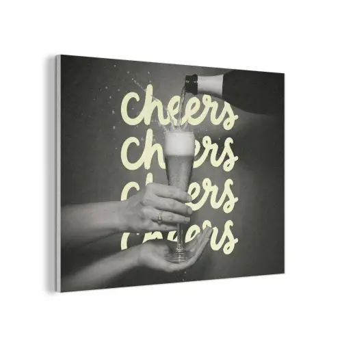 Cheers - Wijn - Zwart - Wit PET vilt klein -3d