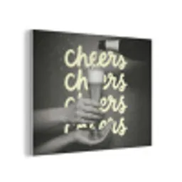 Cheers - Wijn - Zwart - Wit PET vilt klein -3d