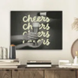 Cheers - Wijn - Zwart - Wit PET vilt klein -sfeer1
