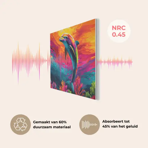 Dolfijn - Kleurrijk - Oceaan - Koraal PET vilt klein -USP_NL