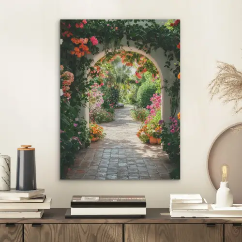 Doorkijk - Bloemen - Natuur - Bloementuin PET vilt klein -sfeer1