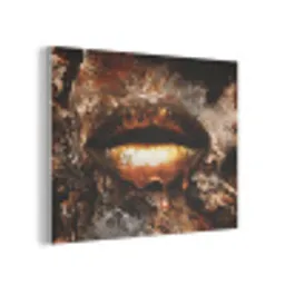 Goud - Lippen - Kunst PET vilt klein -3d