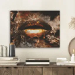 Goud - Lippen - Kunst PET vilt klein -sfeer1