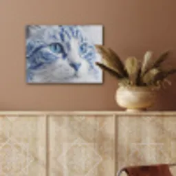 Kat - Patroon - Blauw PET vilt klein -sfeer4