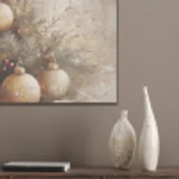 Kerst - Kerstballen - Beige - Goud PET vilt klein -sfeer6_closeup