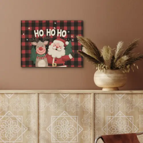 Kerstman - Rendier - Tekst - Rood - Zwart PET vilt klein -sfeer4