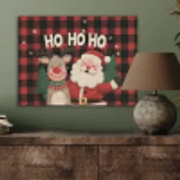 Kerstman - Rendier - Tekst - Rood - Zwart PET vilt klein -sfeer2