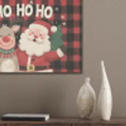 Kerstman - Rendier - Tekst - Rood - Zwart PET vilt klein -sfeer6_closeup
