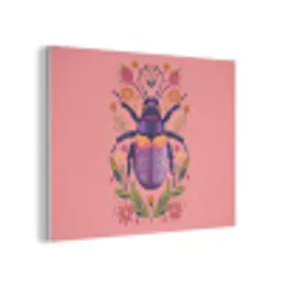 Paars - Kever - Stipjes - Bloemen PET vilt klein -3d