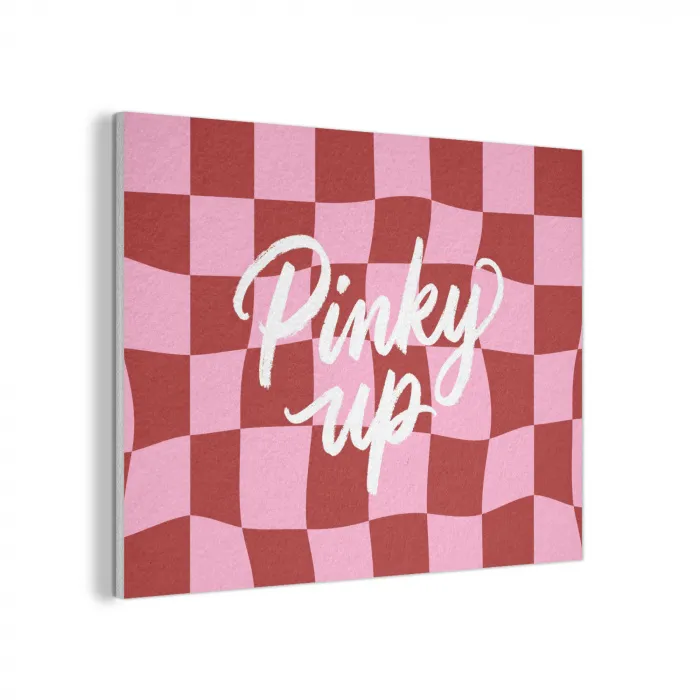 Pinky up - Geblokt - Bordeauxrood PET vilt klein -3d