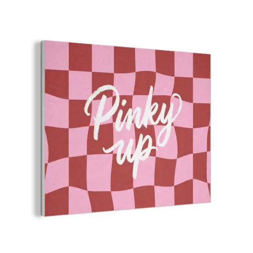 Pinky up - Geblokt - Bordeauxrood PET vilt klein -3d