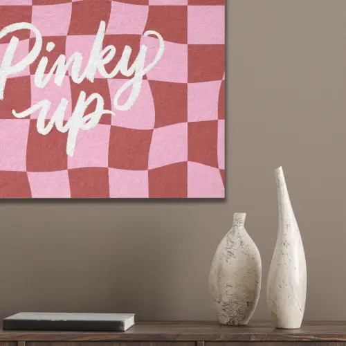 Pinky up - Geblokt - Bordeauxrood PET vilt klein -sfeer6_closeup